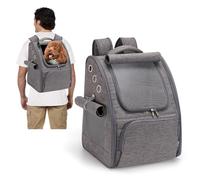 PETCUTE Transportin Gato Mochila Perro Pequeños Bolsa para Transportar Gatos Transpirable Viaje Mochila para Llevar Perros Gato Gris
