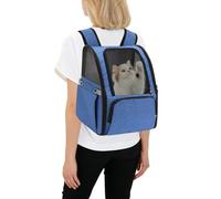 PETCUTE Transportin Gato,Mochila Perro Pequeños Expandible y Plegable,Cinturón de Seguridad Interno,Bolsa para Transportar Gatos Transpirable con Bolsillos Laterales,Mochila para Llevar Perros Gato