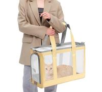 PETCUTE Transportín Gato Pequeño,Bolsa Transporte Mascotas con Correa de Seguridad Interior,Transpirable,Duradera,Bolsa Viaje Portátil para Mascotas,Colchón Suave,Transportín para Perros
