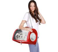 PETCUTE Transportín Gato Perro,Bolsa para Mascotas para Perro Gato Transpirable con Mango Cómodo,Bolsa de Transporte para Mascota con Correa de Hombro Ajustable,Bolsa de Viaje para Gatos