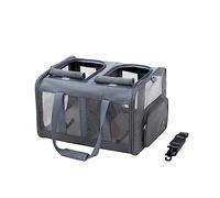 PETCUTE Transportín Gato Perro Plegable,Transpirable Transportín Perro Pequeño con Colchón Suave y Hebilla de Seguridad,Transportín para Gatos con Bolsillos,para Coche, Avión,Viaje,hasta 17,5 kg