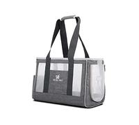 PETCUTE Transportin Gato Perro,Respirable Bolsa Transporte Transpirable para Mascota con Correa de Seguridad Interior,Transportín Perro Pequeño con Colchoneta Removible,Aerolínea Aprobada