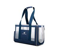 PETCUTE Transportin Gato Perro,Respirable Bolsa Transporte Transpirable para Mascota con Correa de Seguridad Interior,Transportín Perro Pequeño con Colchoneta Removible,Aerolínea Aprobada