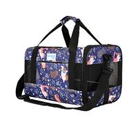 PETCUTE Transportin Gato Plegable,Aprobado por Aerolíneas,Bolsa de Transporte para Mascotas Transpirable con Colchón Suave,Transportadoras para Perro con Correa De Hombro Ajustable,Viajar en Tren,M