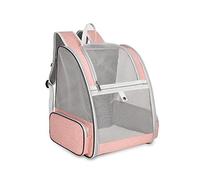 PETCUTE Transportin Gato,Plegable Mochilas para Gatos y Perro,Malla Completa Transpirable Bolsa Transporte con Estructura de Alambre, Transportin Estable para Viaje Aprobada por Aerolínea Rosa