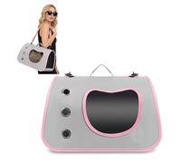 PETCUTE Transportín Gatos 7kg, Transportín para Perros con Correa de Hombro Ajustable,Bolsa Transporte Transpirable para Mascotas con Colchón Suave, Aerolínea Aprobada,Gris