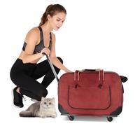 PETCUTE Transportín para Mascotas con Ruedas y Asa Telescópica,Plegable Bolso de Transporte para Gatos y Perros con Alfombrilla Extraíble,Cinturón de Seguridad,Transportín Gato,Carga Máxima 17.5kg