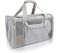 PETCUTE Transportín Perro Gato Bolsa De Transporte Plegable para Mascotas Jaulas para Perros Pequeño Medianos Coche Avion Cabina homologado Portador de Viaje hasta 10 Kg