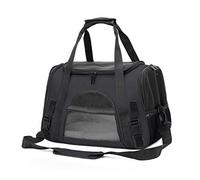 PETCUTE Transportín Perro Gato,Bolsa Transporte Plegable para Mascotas con Correa de Hombro Ajustable,Colchón Suave,Portador Transpirable de Viaje con Tira Reflectante,Aerolínea Aprobada,hasta 9 KG