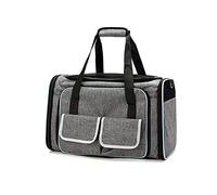 PETCUTE Transportín Perro Gato,Expandible Transportín para Perros,Bolsa Transporte Transpirable para Mascotas,Bolso Plegable de Viaje para Gatos con Colchón Suave y Bolsillos Laterales,M