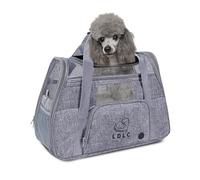 PETCUTE Transportín Perro Gato, Transpirable y Portátil Bolsa de Transporte para Mascotas,Portador de Viaje con Correa de Hombro Ajustable y Cinturón de Seguridad Interno para Tren/Coche/Avión