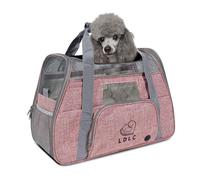 PETCUTE Transportín Perro Gato, Transpirable y Portátil Bolsa de Transporte para Mascotas,Portador de Viaje con Correa de Hombro Ajustable y Cinturón de Seguridad Interno para Tren/Coche/Avión