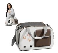 PETCUTE Transportín Porta Gato Perro 7kg,Transpirable y Plegable Transportin Perro Pequeño,Bolsa Transporte Transpirable para Mascotas con Correa de Hombro y Colchón Suave,Aprobada Aerolínea
