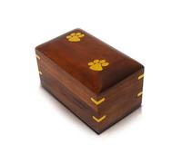 PETCUTE Urna de Madera para Cenizas de Perro,Urna de Madera Personalizada para Cenizas de Mascotas,con Marcas de Garras de Cobre,Recuerdo Conmemorativo,Caja de Urna de Cremación Funeraria