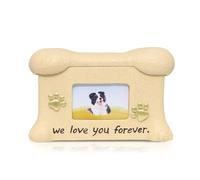 PETCUTE Urna para Cenizas de Perro,Resina,Urna de Recuerdo Conmemorativa de Mascotas,Caja Personalizada con Fotos,Urnas Cenizas Perros Personalizadas