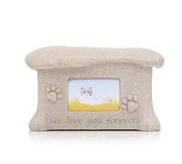 PETCUTE Urna para Cenizas de Perro,Resina,Urna de Recuerdo Conmemorativa de Mascotas,Caja Personalizada con Fotos,Urnas Cenizas Perros Personalizadas