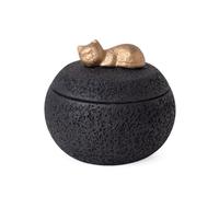 PETCUTE Urna para Mascotas,Urna para Perros,Caja para Cenizas Perro,Urnas para Gatos,Urnas para Cenizas Mascotas,Caja Conmemorativa para Guardar Recuerdos(para Gatos,Negro)