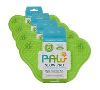 PetDreamHouse Paw - Almohadilla para lamer para Perro, Alfombrilla de distracción para baño o Ducha, succión para lamer Pasta, Salsa, yogures o Mantequilla de maní, Color Verde (Paquete de 4)