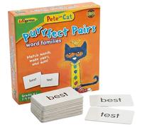 Pete The Cat Word Families - Juego de alfabetización de 150 piezas - 3 mazos codificados por colores y caja de almacenamiento - Perfecto para centros de lectura K-2, grupos pequeños y práctica de