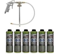 Petec 6x bajo Protección Del Suelo Betún Saugdose Negro 1L + Ubs-Pistola