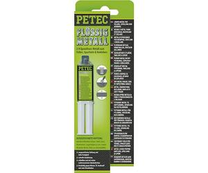 Petec 97425 Aleación fusible para reparación de distintos materiales, 25 ml | 1 x 97425, PETEC Fluessigmetall 25 ML Sb, metal líquido, relleno, espátula, pegado