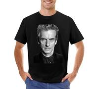 Peter Capaldi Kawaii Plain Unisex 100% Cotton Short-Sleeve T-Shirts Black L