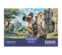 Peter el Gato Calvo 1000 Piezas Animales Rompecabezas De Desafiantes Juguetes Juego Familiar Niños Regalos 70x50cm/1000pcs