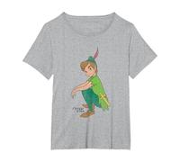Peter Pan Classic Camiseta, Mujer tallas grandes, Gris Jaspeado, 5XL Grande