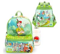 Peter Pan - Juego de mini mochila Disney de 13 pulgadas, botella de agua, más | Mini bolsa de suministros escolares para niños, adolescentes y adultos