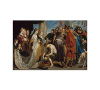 Peter Paul Rubens Works - Póster impreso para colgar en la pared, diseño de la cabeza de Ciro traído a la reina Tomyris, pintura fotográfica impresa para decoración de dormitorio, 20 x 30 cm