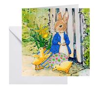 Peter Rabbit and Chicks 18x18cm Crystal Art Card (Importación USA) NUEVO