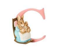 Peter Rabbit, Figura de coneja con conejito y Letra "C" para colgar, Home Deco, Enesco