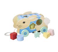 Peter Rabbit Toys - Clasificador de forma de juguete de Peter Rabbit Pull Along Juguetes de madera - Desarrollo temprano y actividades para niños y niñas, juguetes para niños pequeños - Regalos oficiales de Peter Rabbit por Orange Tree Toys