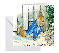 Peter Rabbit Under the Fence 18x18cm Crystal Art Card NUEVO