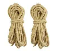 PETERMALLON 2 piezas de 10 m de cáñamo de yute natural, 4 hebras de cáñamo, cuerda de yute resistente, 100% biodegradable, fibra natural resistente, para agricultura
