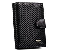 Peterson Cartera para hombre, estructura de carbono, piel auténtica, alta calidad, orientación vertical, numerosos compartimentos, moderna, tecnología de sistema de bloqueo RFID, idea de regalo, caja