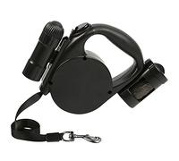 Petest Correa retráctil para perro, correa de paseo para perros pequeños de hasta 55 libras, con linterna LED y dispensador de bolsas de basura para perros, sin enredos, un botón de rotura y bloqueo