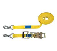 Petex 43193119 - Correa ajustable de 2 piezas, 10 m, 50 mm, 2500/5000 daN, mosquetón, carraca 35 cm, amarillo