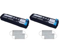 Petex - 43999704 Combi Bolsa con Cierre de Velcro, Euro-Warning Triángulo, Vendas y Chaleco de Seguridad, Color Negro (Paquete de 2)