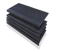 PETEX 5 Alfombrillas para escalones con Borde Angular de Goma para Interior y Exterior, 64,5 x 25 cm, Autoadhesivas, Antideslizantes