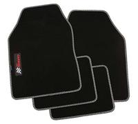PETEX Alfombrillas universales de Carbono para Coche, 4 Piezas, Color Negro y Plateado