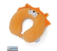 PETEX Cojín Cervical de Viaje con Espuma viscoelástica para niños, 29 x 28 cm, diseño de león