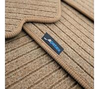 PETEX Juego de Alfombrillas de Coche aptas para MG S5 EV (eléctrica) a Partir de 06/2025, Juego de Alfombrillas en Terciopelo, Color Beige, 3 Piezas