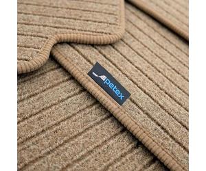PETEX Juego de Alfombrillas de Coche para Audi A6 (C9) Saloon/Avant a Partir de 03/2025, Juego de Alfombrillas en Terciopelo, Color Beige, 4 Piezas