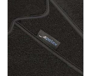 PETEX Juego de Alfombrillas de Coche para MG 3 Hybrid Plus a Partir de 05/2024, Juego de Alfombrillas de Terciopelo - Monza Negro, 4 Piezas