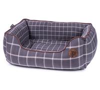Petface Cama Cuadrada Gris para Perro con cojín Reversible, Lavable a máquina, Grande (Paquete de 1)