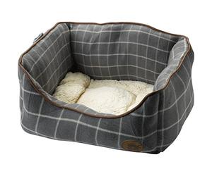 Petface Cama Cuadrada para Perro con Ventana Gris, pequeña