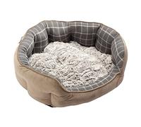 Petface - Cama Ovalada de bambú para Perro o Gato, tamaño Grande, Color Gris