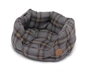 Petface Cama Ovalada de Tweed Gris para Perro, pequeña