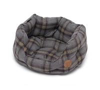 Petface Cama Ovalada para Perro de Tweed Gris con cojín Reversible, Lavable a máquina, Grande (Paquete de 1)